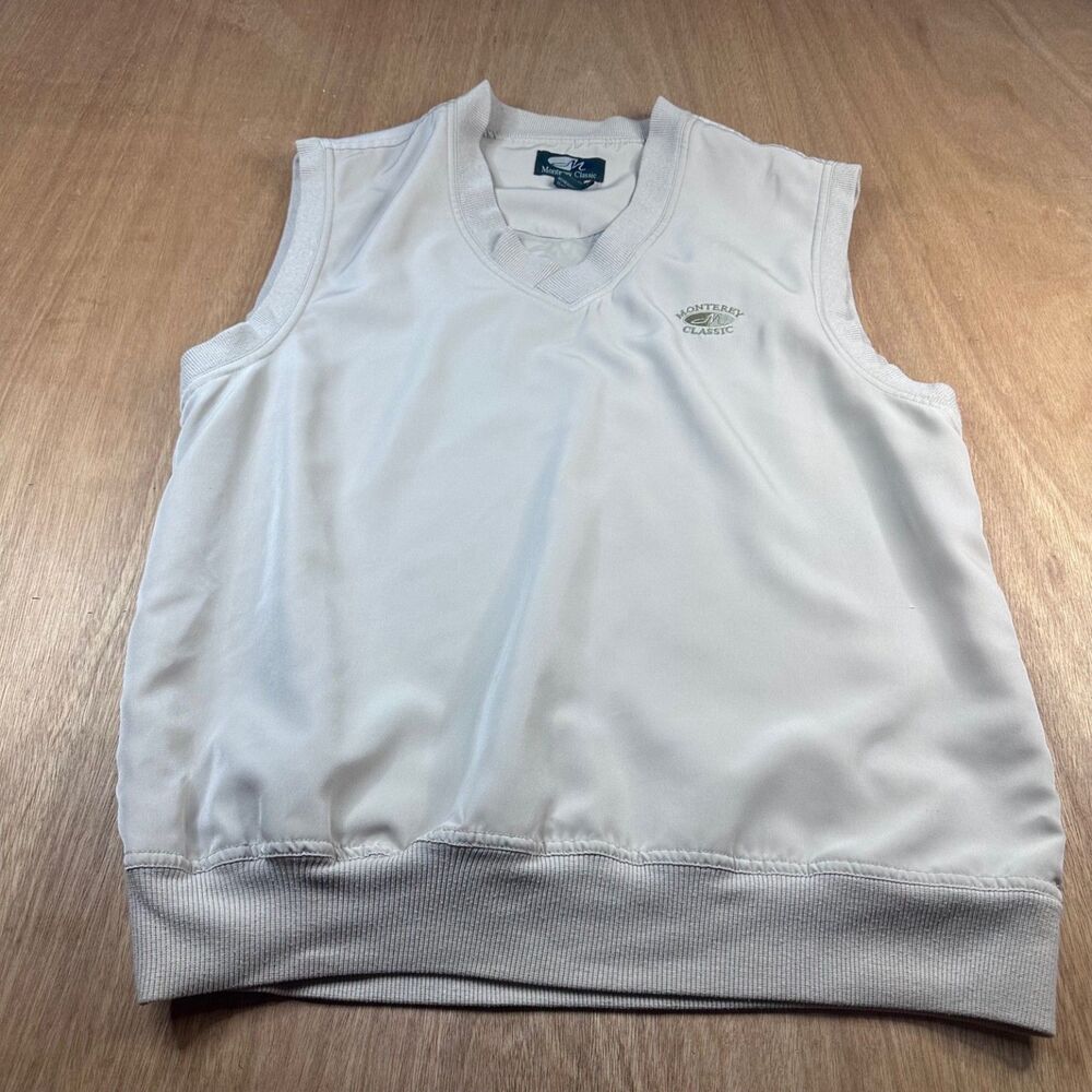 Monterey Classic Mens Golf Vest Beige V-Neck Polyester Size L